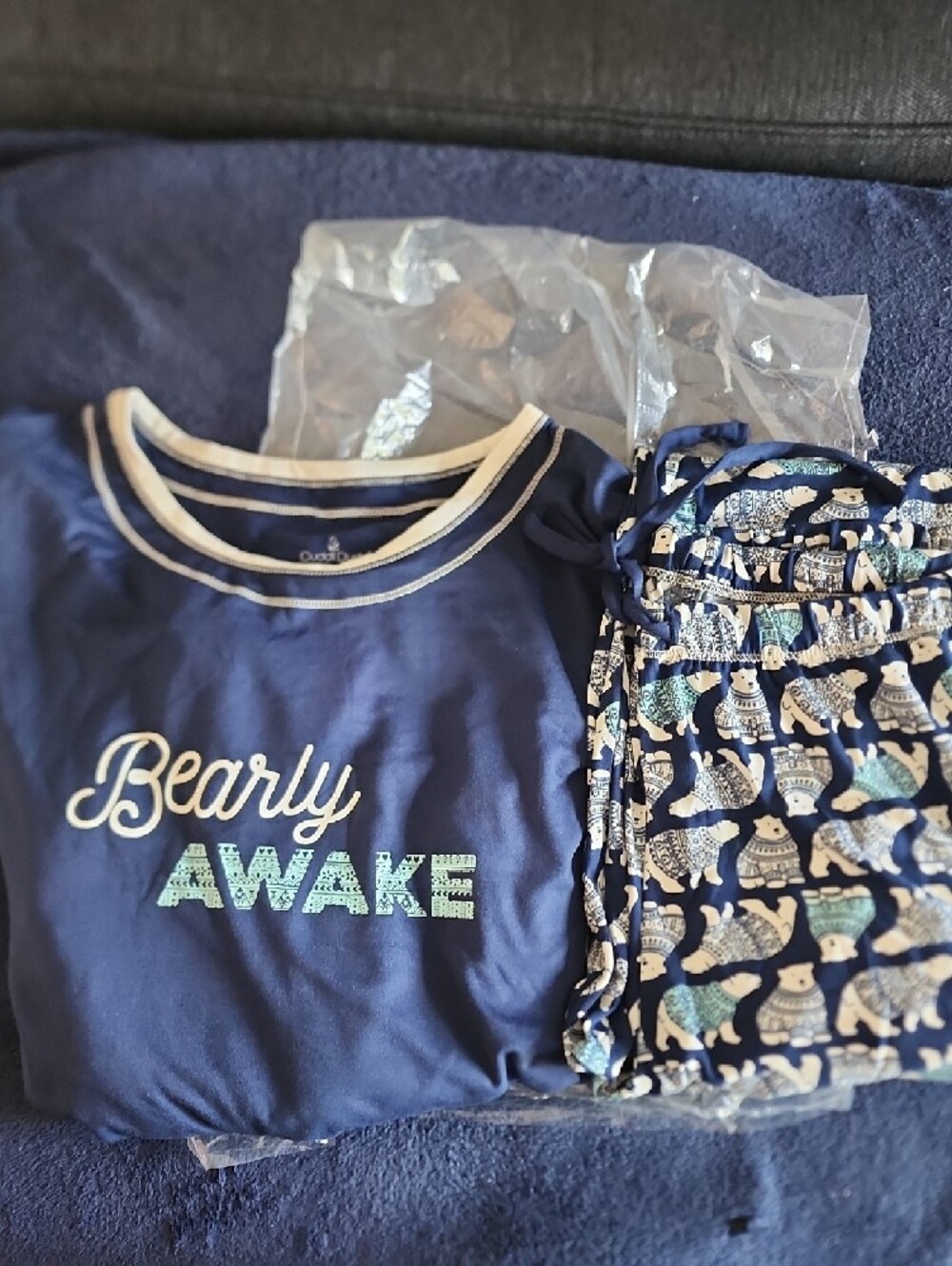 Cuddl Duds Bearly Awake Pajama Set Women PM